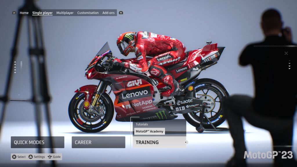 منوی بازی MOTOGP 23