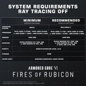 سیستم مورد نیاز بازی Armored Core 6