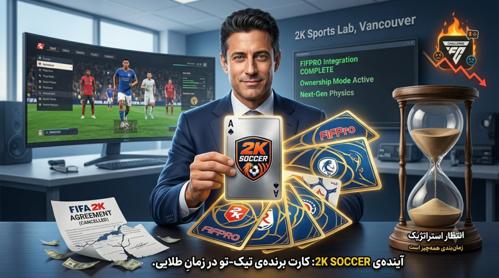 «طرح مفهومی از آینده بازی 2K Soccer و استراتژی زمان‌بندی تیک‌تو با کارت برنده لایسنس FIFPro و لغو قرارداد فیفا»